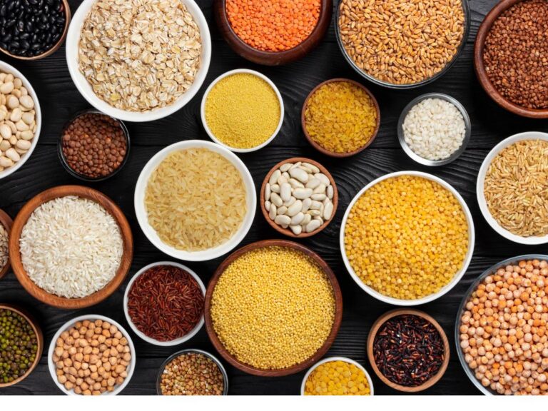 Dużo miseczek różnej wielkości z kaszami. Ilustracja do artykułu: "Odkryj najlepszą kaszę na zdrowe jelita, którą warto włączyć do diety"