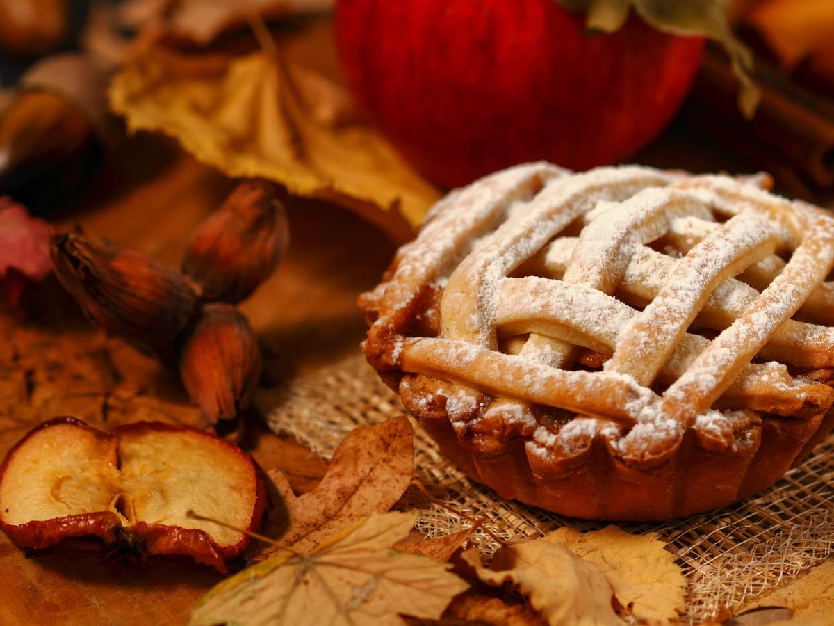 Rustykalna szarlotka na spodzie orkiszowym